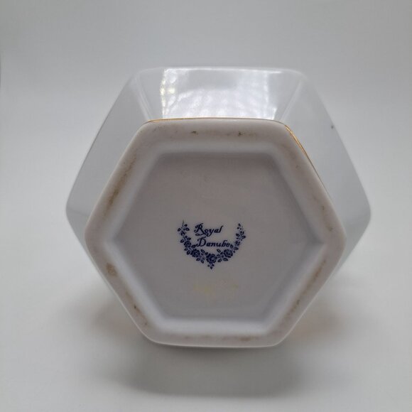 Royal Danube Ornate Floral Gold Trim Hexagonal Pitcher Pot - Picture 8 of 15